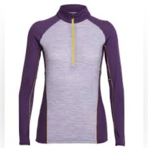 Women’s Icebreaker Comet long sleeve half zip performance merino wool top xs